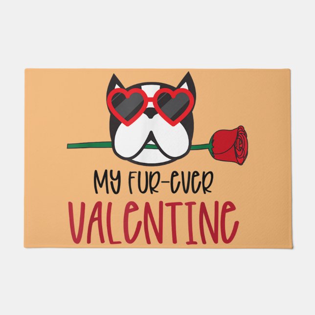 Boston Terrier mum, Boston Terrier dad, dog lover Doormat (Front)