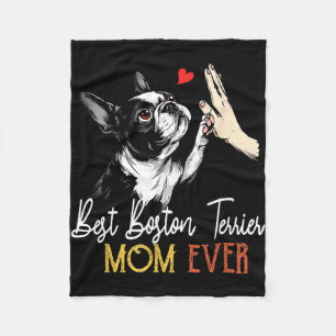 Boston terrier mum funny dog mama mother's day fleece blanket