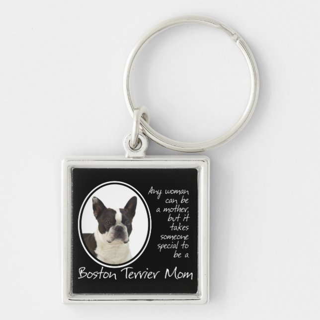 Boston Terrier Mum Keychain (Front)