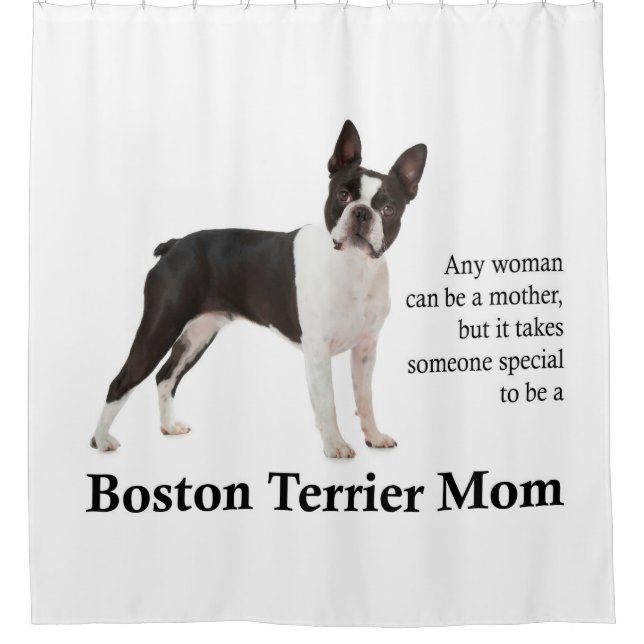Boston Terrier Mum Shower Curtain (Front)