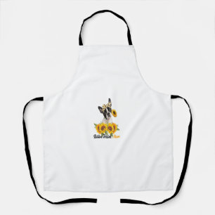 Boston Terrier Mum Sunflower Summer Dog Mum Mama W Apron