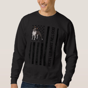 Boston Terrier Mum USA Flag Funny Boston Terrier P Sweatshirt