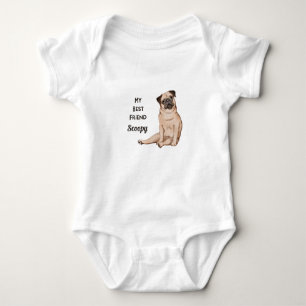 Boston Terrier My Best Friend Custom Name  Baby Bodysuit