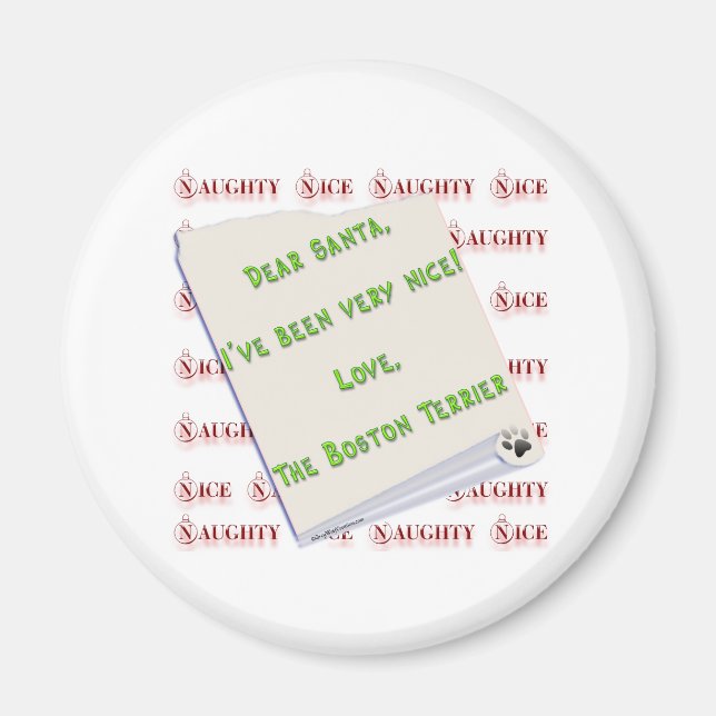 Boston Terrier Naughty or Nice - Magnet (Front)