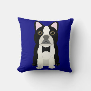 Boston Terrier navy Cushion