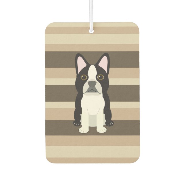 Boston Terrier Neutral striped  Car Air Freshener (Front)