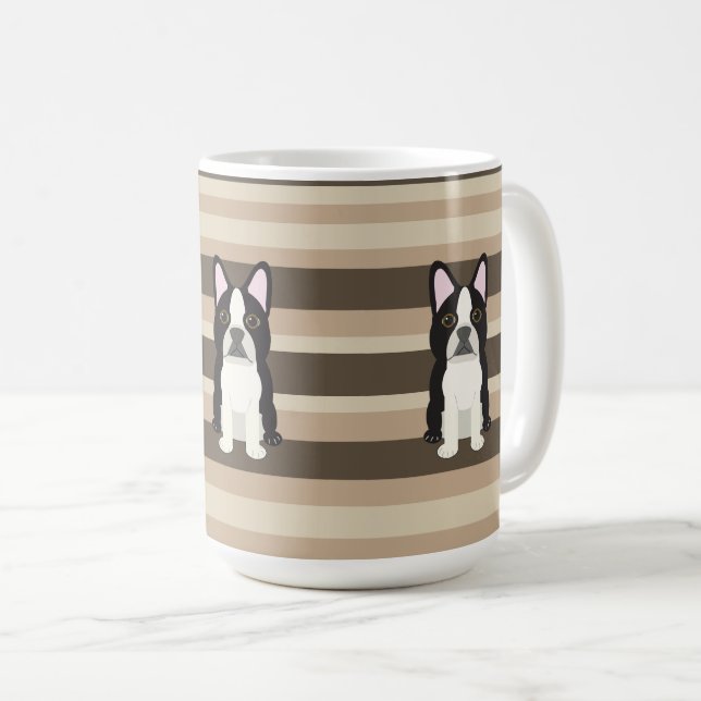 Boston Terrier Neutral striped  Coffee Mug (Front Right)