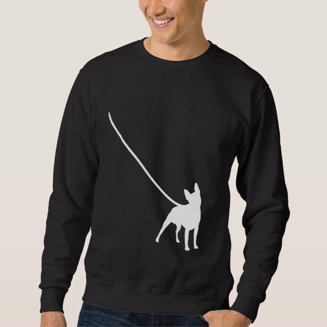 Boston Terrier on a Leash Dog Bostie Mom Dad Pet C Sweatshirt (Front)