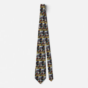 Boston Terrier on a Paddle: A Scenic Adventure Tie