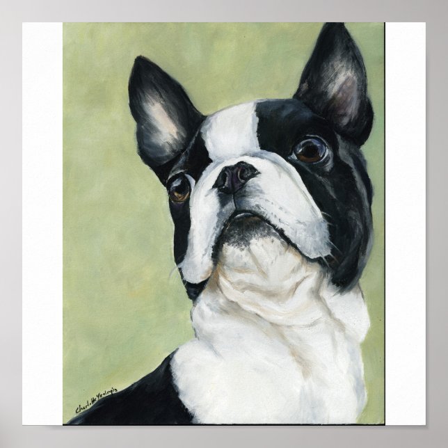 Boston Terrier Original Dog Art Print (Front)