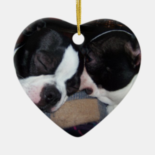BOSTON TERRIER ORINAMENT CERAMIC ORNAMENT (Front)