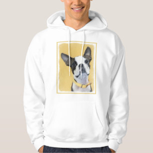 Boston Terrier Painting - Cute Original Dog Art Hoodie