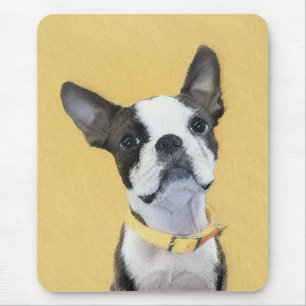Boston Terrier Painting - Cute Original Dog Art Mouse Pad