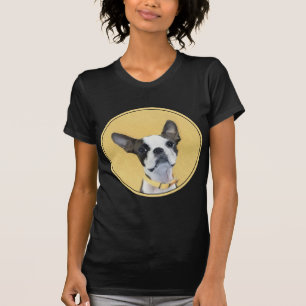 Boston Terrier Painting - Cute Original Dog Art T-Shirt
