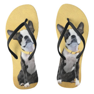 Boston Terrier Painting - Cute Original Dog Art Thongs