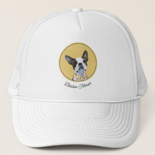 Boston Terrier Painting - Cute Original Dog Art Trucker Hat