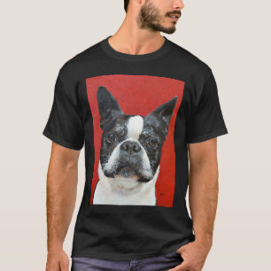 Boston Terrier Painting In Acrylics By Jimmie Bart T-Shirt