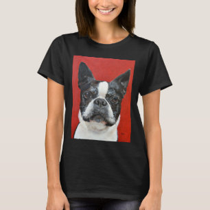 Boston Terrier Painting In Acrylics By Jimmie Bart T-Shirt