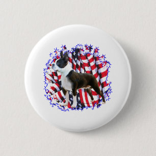Boston Terrier Patriot 6 Cm Round Badge