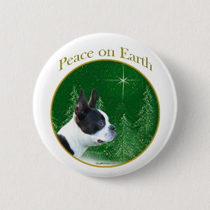 Boston Terrier Peace 6 Cm Round Badge