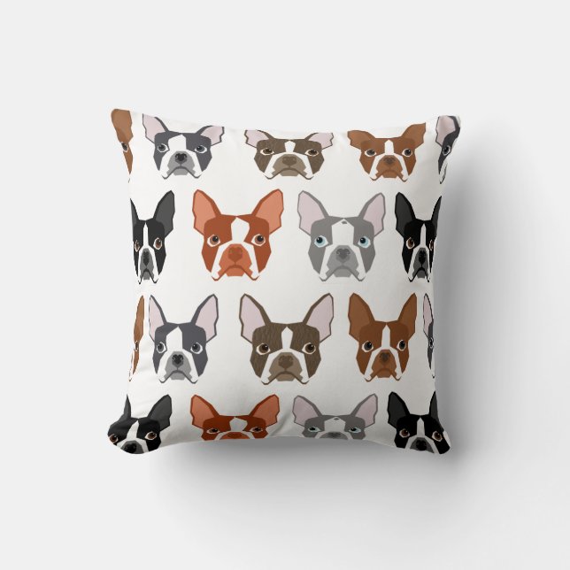 Boston Terrier pillow - cute colours boston (Front)