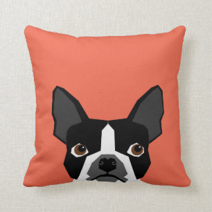 Boston Terrier Pillow Cute Funny Boston Terrier
