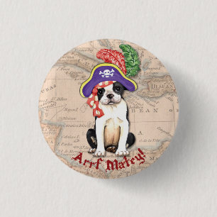 Boston Terrier Pirate 3 Cm Round Badge