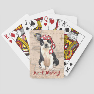 Boston Terrier Pirate Playing Cards