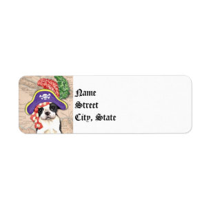 Boston Terrier Pirate Return Address Label