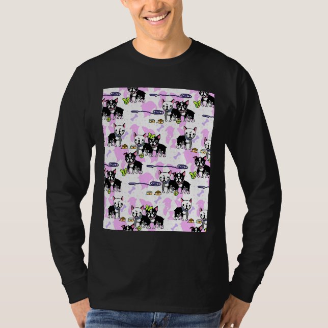 Boston Terrier  Pixelart Pattern Graphic T-Shirt (Front)