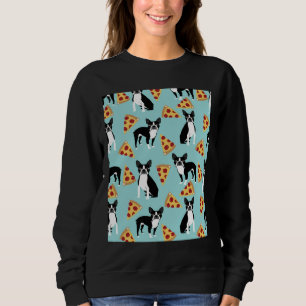 Boston Terrier Pizza Slices Junk Food Funny Dog  F Sweatshirt