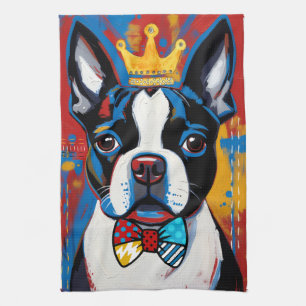 Boston Terrier Pop Art Kitchen Towel