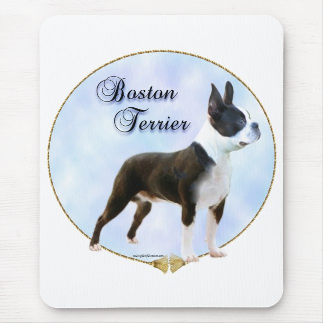 Boston Terrier Portrait Mouse Pad (Front)