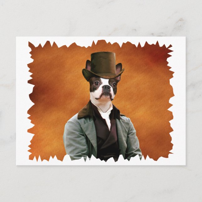 Boston Terrier Postcard Nobility Dogs Gift (Front)