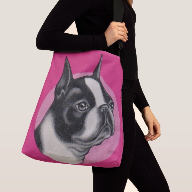 Boston terrier print crossbody bag (Close Up)