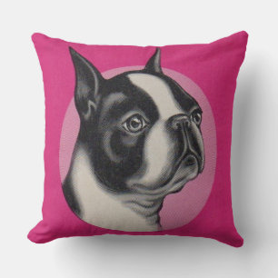 Boston terrier print cushion