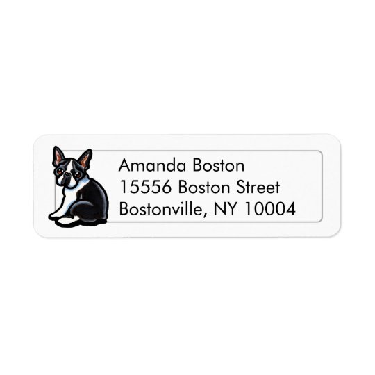 Boston Terrier Profile Studio Simple Return Address Label