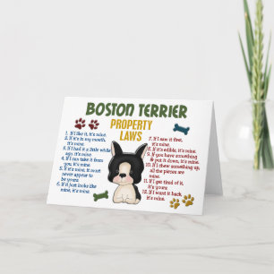 Boston Terrier Property Laws 4 Card
