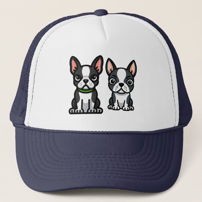  Boston Terrier puppies  Trucker Hat (Front)
