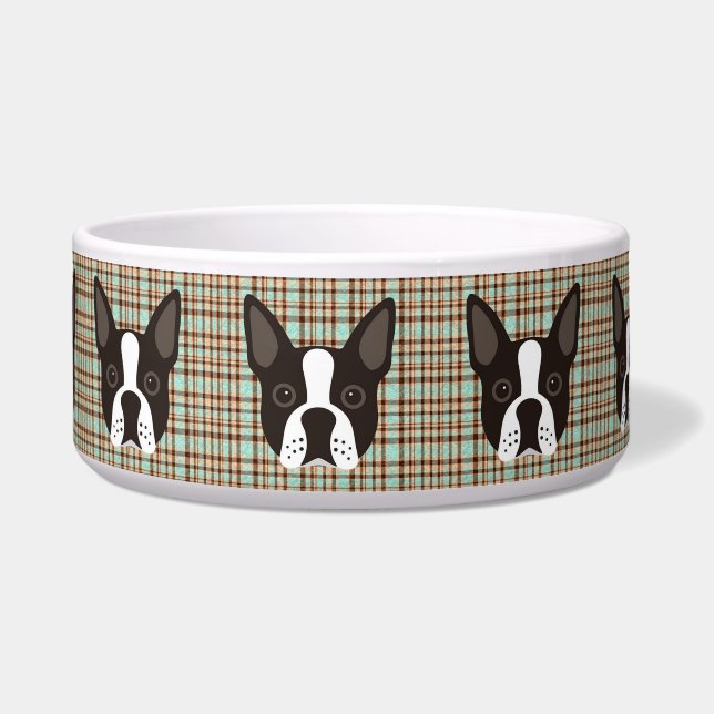 Boston Terrier Puppy Dog Tartan Plaid (Front)
