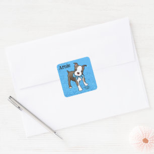 Boston Terrier Puppy Square Sticker
