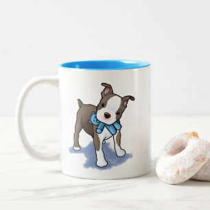 Boston Terrier Puppy Two-Tone Coffee Mug