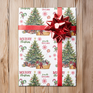 Boston Terrier Puppy Under the Tree Wrapping Paper