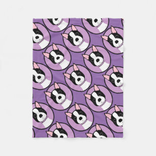 Boston Terrier Purple Fleece Blanket