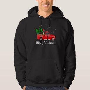 Boston Terrier Red Truck Christmas Tree Xmas Dog Hoodie