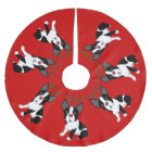 Boston Terrier Reindeer Christmas Tree Skirt