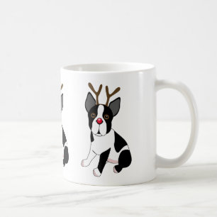 Boston Terrier Reindeer Coffee Mug