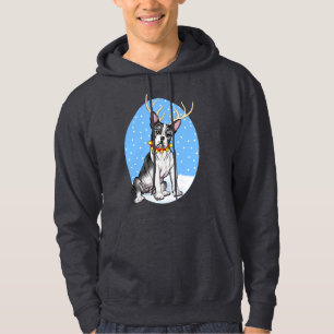 Boston Terrier Reindeer Hoodie