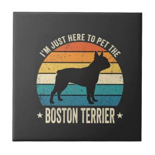 Boston Terrier Retro Dog Lover Graphic_1 Ceramic Tile