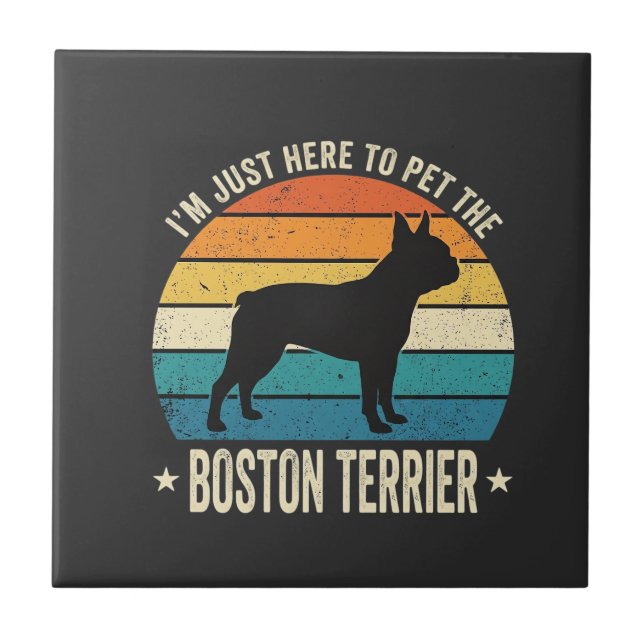 Boston Terrier Retro Dog Lover Graphic_1 Ceramic Tile (Front)